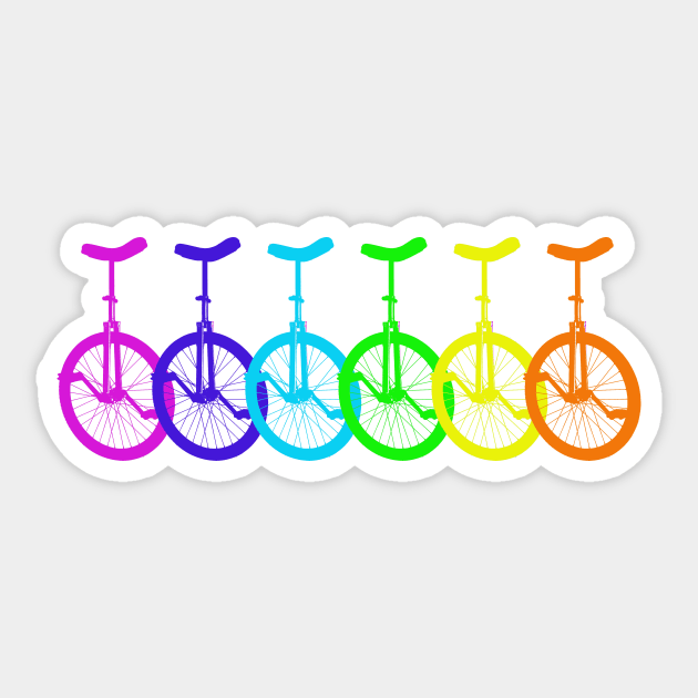 Rainbow Unicycles Sticker by jenido